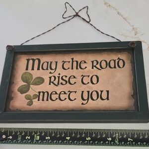 Green and Brown Wall Decor Sign